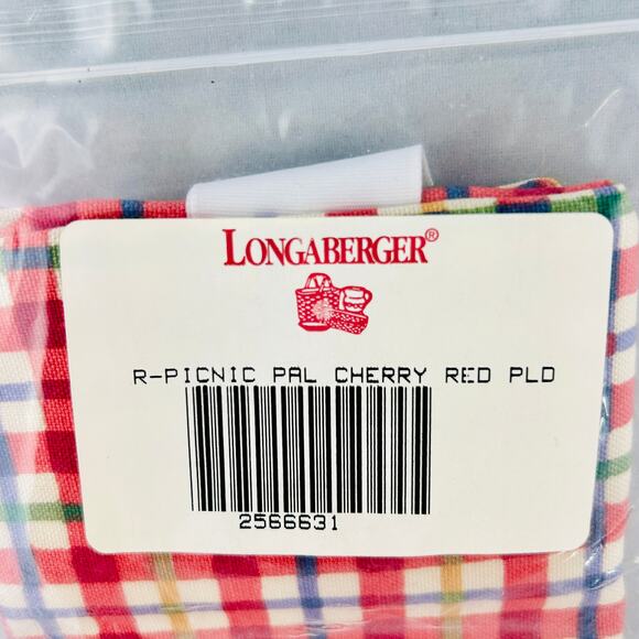 Longaberger Picnic Pal Cherry Red Plaid LINER ONLY #2566631 New - Picture 5 of 5
